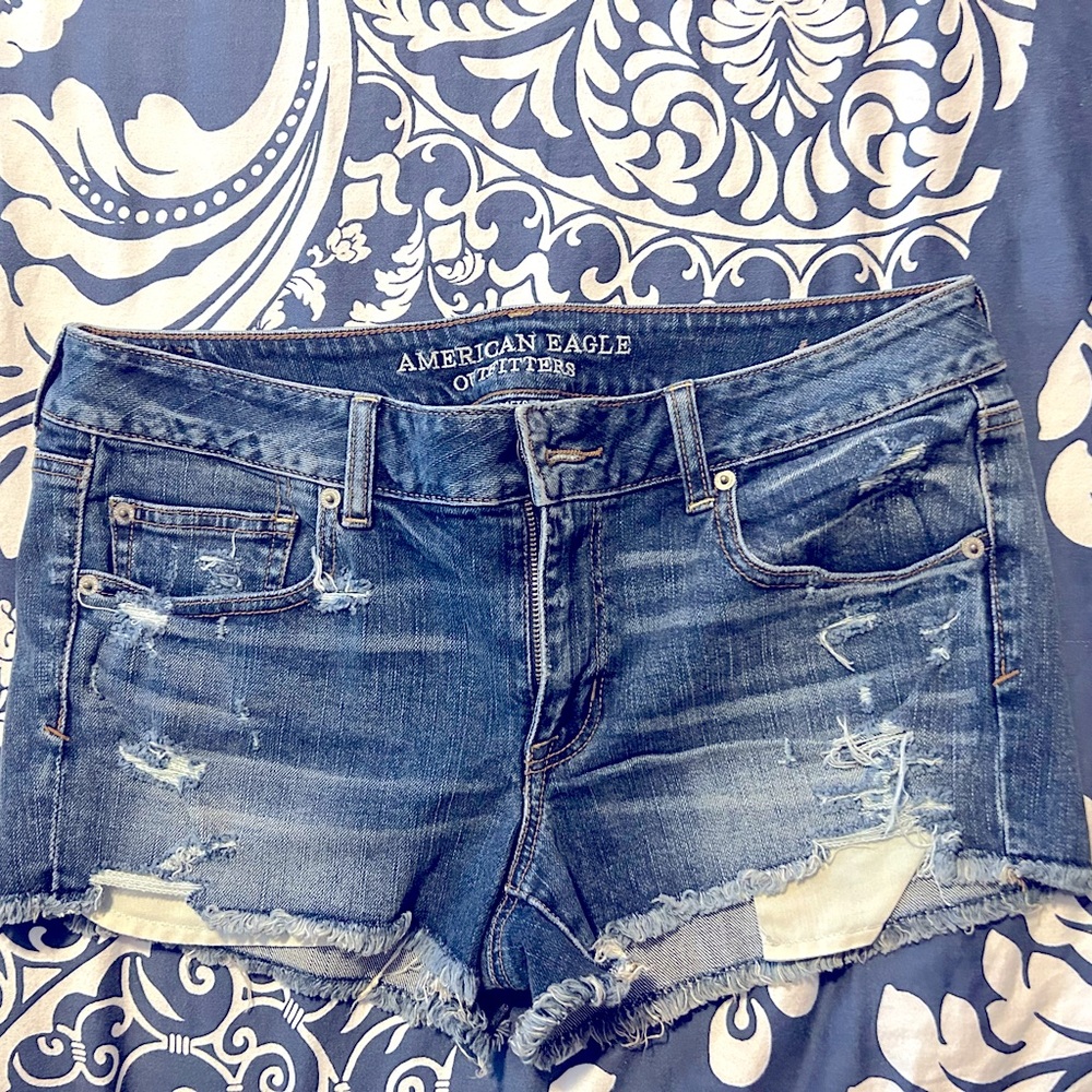 Distressed American Eagle Outfitters Jean Shorts Size 12